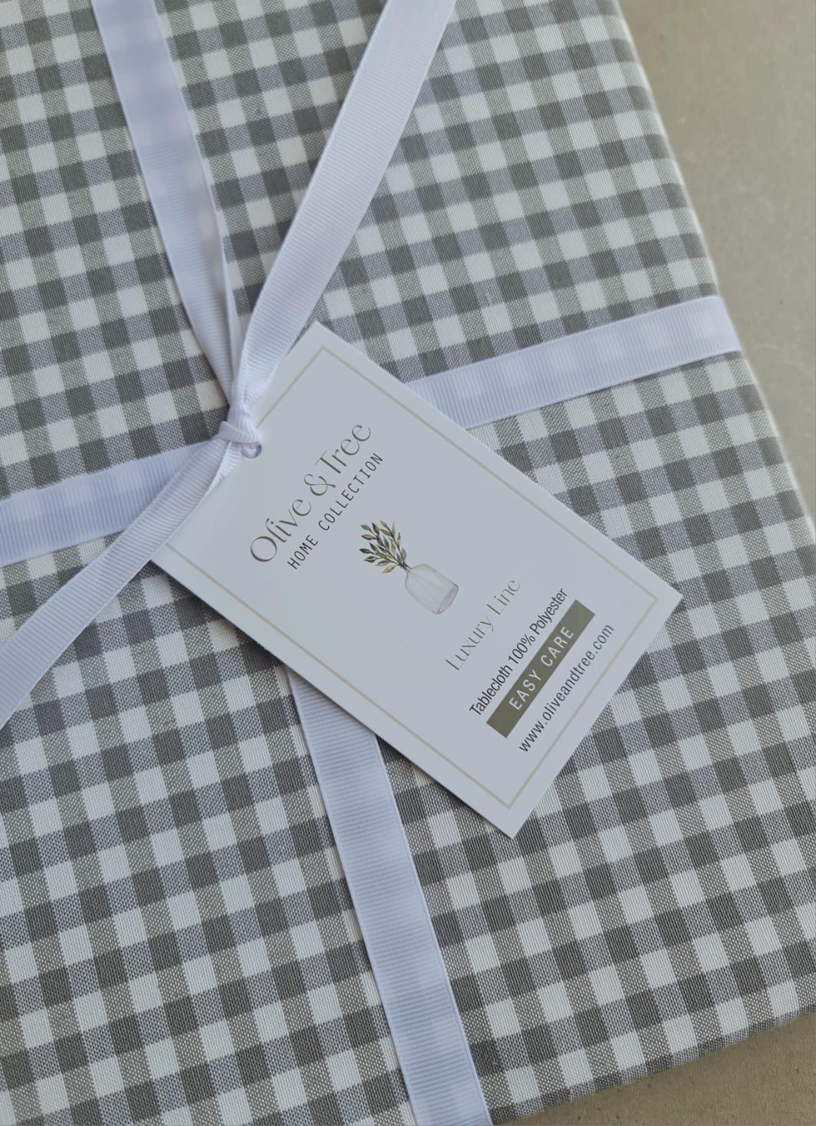 GRAY MILAN TABLECLOTH| GRAY "MILAN" SMALL SQUARE TABLECLOTH