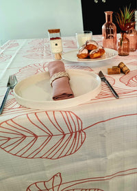 ROSE LEAVES TABLECLOTH| ROSE "LEAVES" TABLECLOTH| LEAVES TABLECLOTH