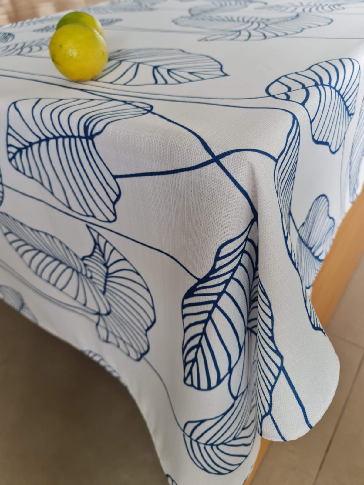 BLUE LEAVES TABLECLOTH| BLUE "LEAVES" TABLECLOTH| BLUE TABLECLOTH