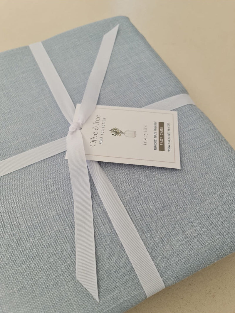 SKY BLUE TABLECLOTH| SKY BLUE "TUSCANY" TABLECLOTH| TUSCANY TABLECLOTH