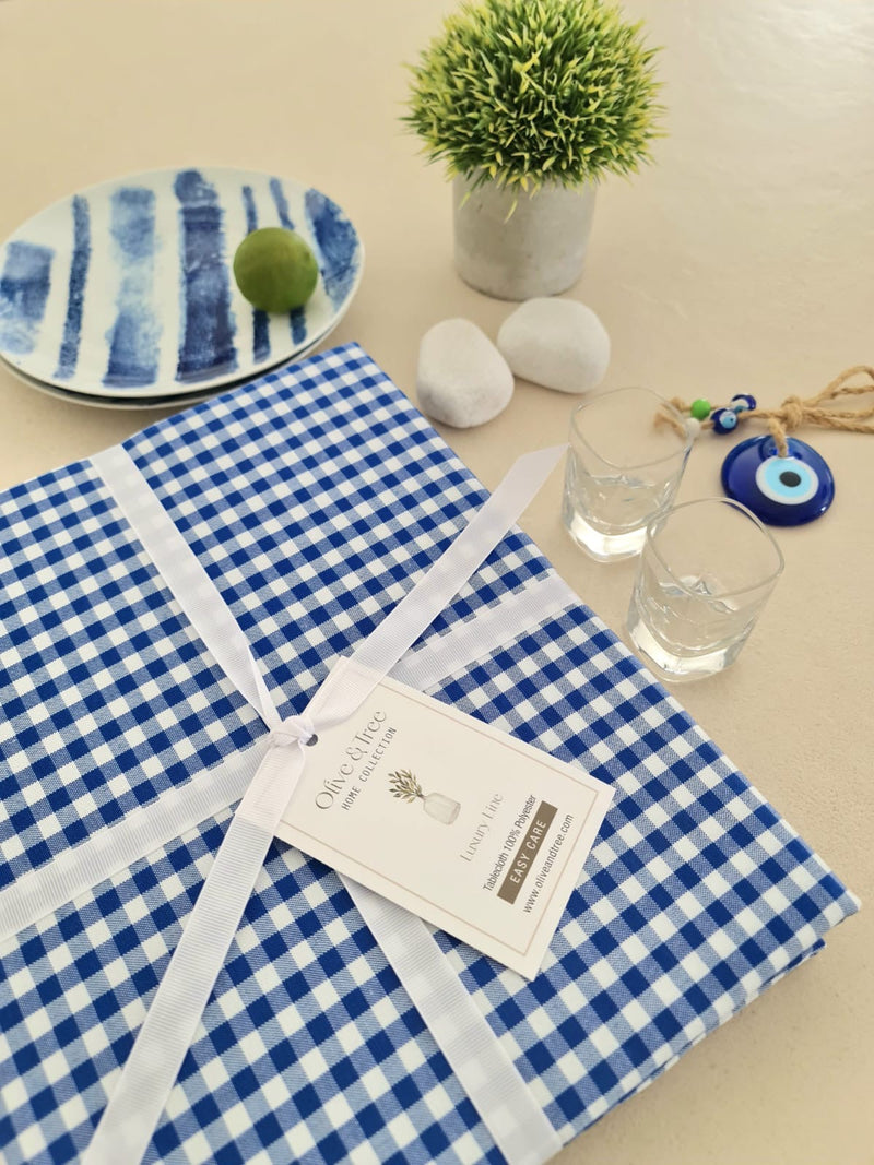 BLUE MILAN TABLECLOTH| BLUE "MILAN" SMALL SQUARE TABLECLOTH